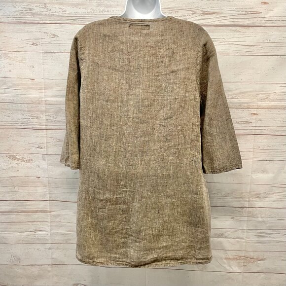 Flax Linen Peasant Market Tunic - Picture 2 of 11